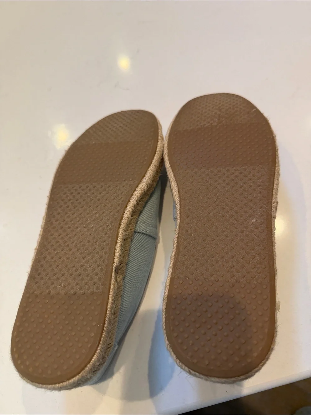 Toms Womens Light Blue Canvas Slip-On Espadrilles